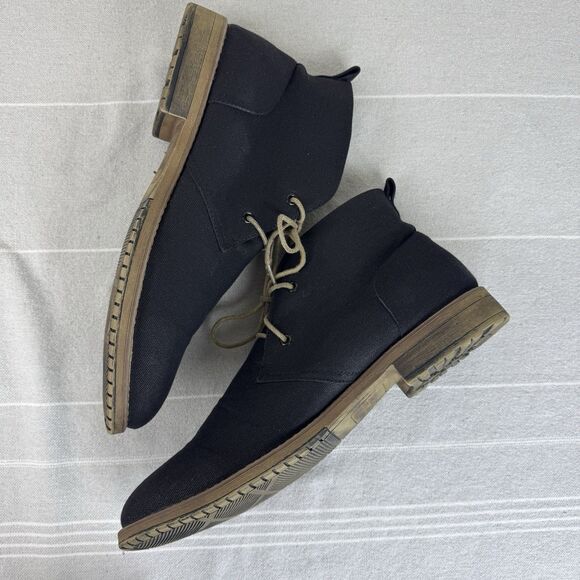 Men’s Perry Ellis Portfolio Tim II Canvas Lace Up Ankle Chukka Boots Black 13 - Picture 8 of 12